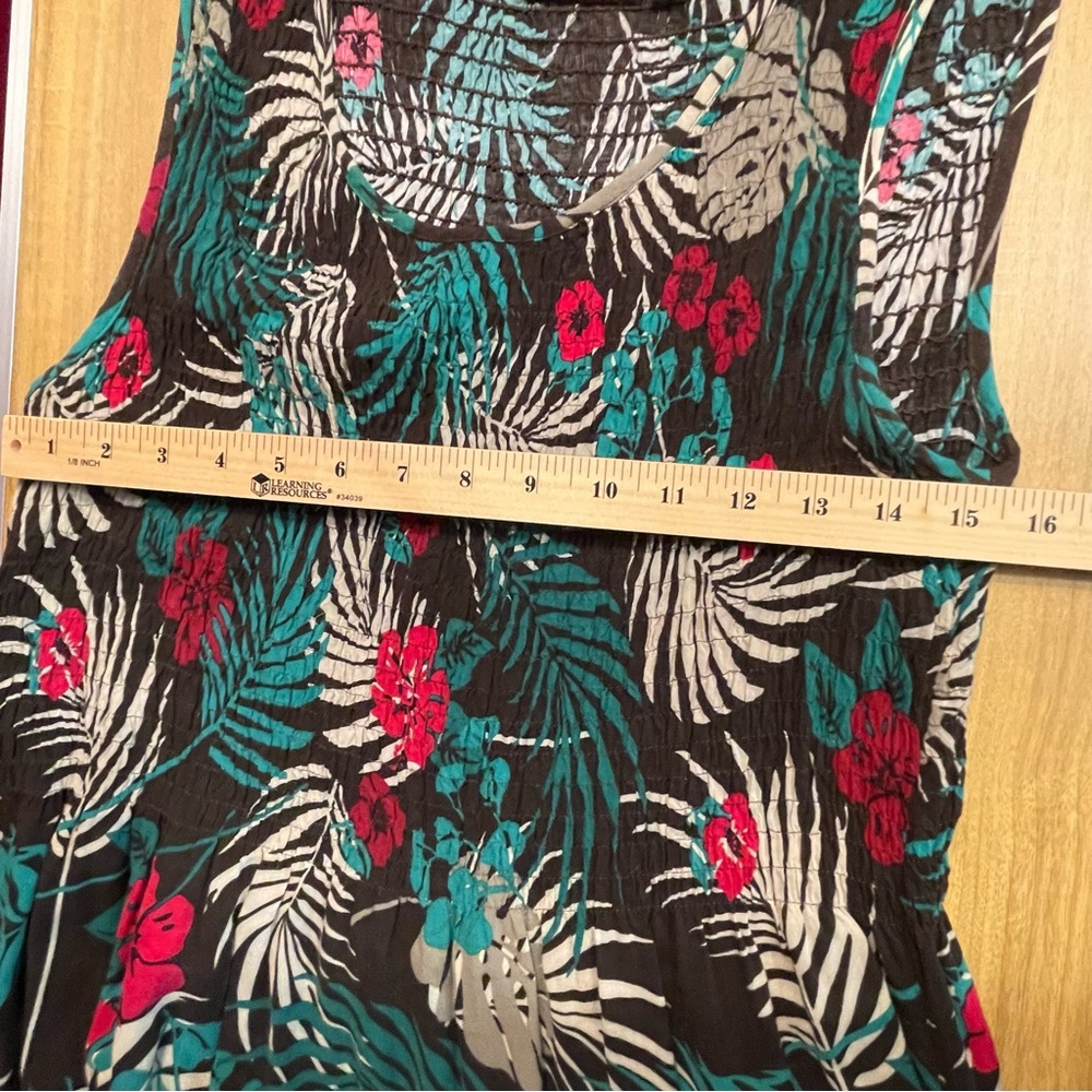 Croft & Barrow Teal and Red Tropical Dress - Picture 4 of 8